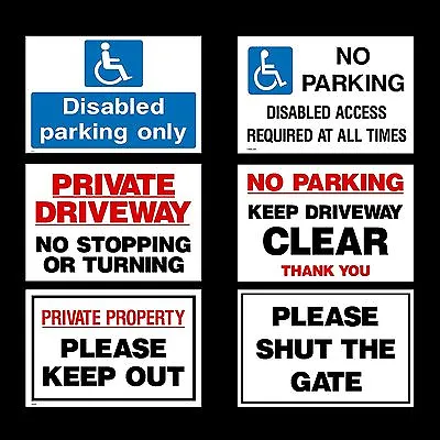 £2.99 • Buy No Parking/Private Property/Disabled - 3mm Metal Sign - 3 Sizes