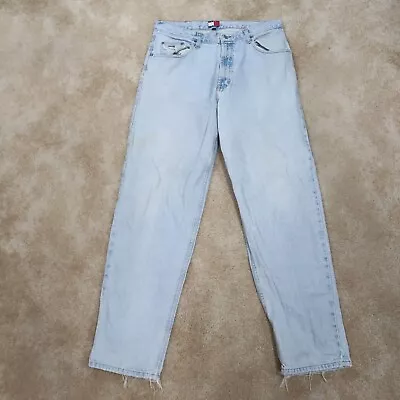 Vintage Tommy Hilfiger Freedom Jeans Men's 36x34 Blue Denim Pants Distressed • $24.99