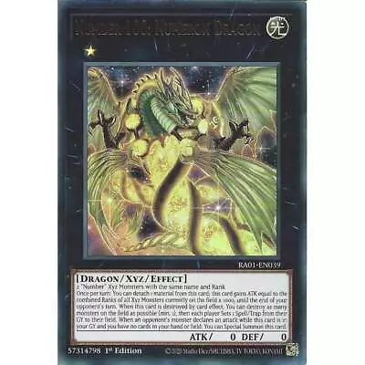 RA01-EN039 Number 100: Numeron Dragon : Ultra Rare Card : 1st Edition : YuGiOh • £0.99