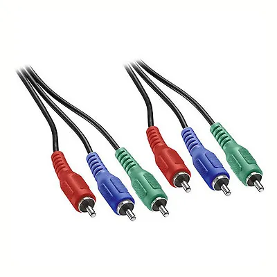 DirecTV 6' FT 3 RCA Component Cable Male To Male Black RGB Triple Video Audio • $1.95