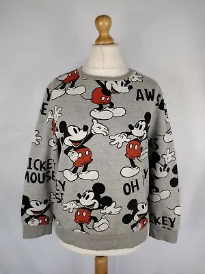 Disney Womens Medium Mickey Mouse All Over Pattern Sweatshirt Freepost • £9.99