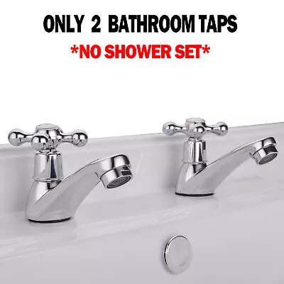 £13.73 • Buy Victorian Bath Taps With Shower,Dual Lever Bathroom Tub Tap Mixer,Chrome-DAYPLUS