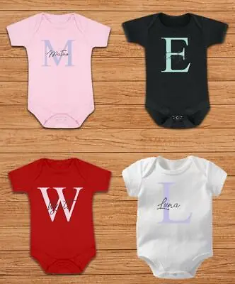 Personalised Baby Body Suit Any Name Sleepsuit Vest Grow Shower Gift Half Sleeve • £12.99