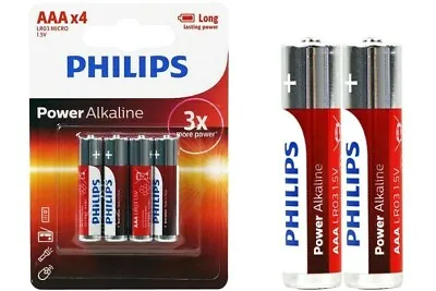 4PCS GENUINE Philips Long Life Alkaline AAA Battery Factory Sealed More Power AU • $3.76