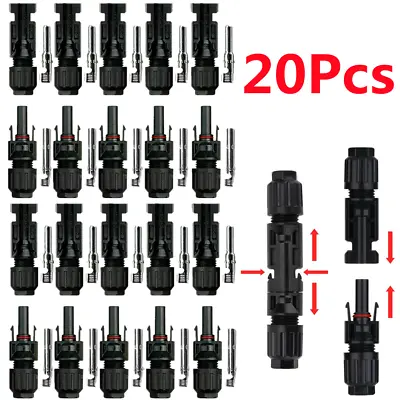 20Pcs Solar Cable Connectors 4mm-6mm 30Amp Waterproof Solar Panel Wire Joiners • $8.54