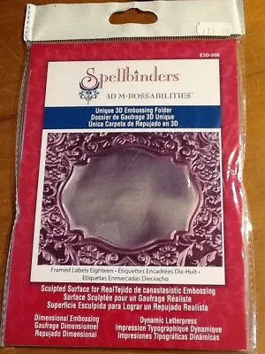 £7 • Buy SPELLBINDERS 3D M-Bossabilities FRAMES LABELS EIGHTEEN E3D-006 Embossing Folder