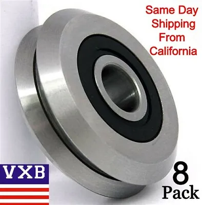 $49.95 • Buy Quality RM2-2RS 3/8  V Groove Roller Bearing Rubber Sealed Line Track (8PCS)