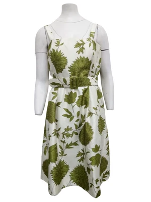 £9.99 • Buy JESSICA HOWARD Women's Size 14 Green White Fit & Flare Dress Pre Loved #127 