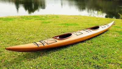 Tandem Cedar Wood Strip 2 Person Kayak Wooden Boat 19' Woodenboat USA New • $5963.15