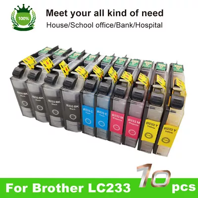 10x LC233 Ink Cartridges For Brother DCP-J4120DW DCP-J562DW MFC-J4620DW J880DW • $32.89