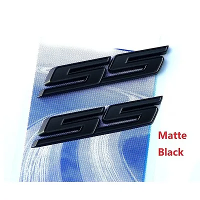 2x Black SS Emblem Badge 3D For Camaro SS Chevrolet Y SIERRA GM Flat • $27.76