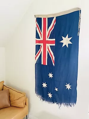 Vintage Antique Large Australian Flag - Handmade - Very Old • $450