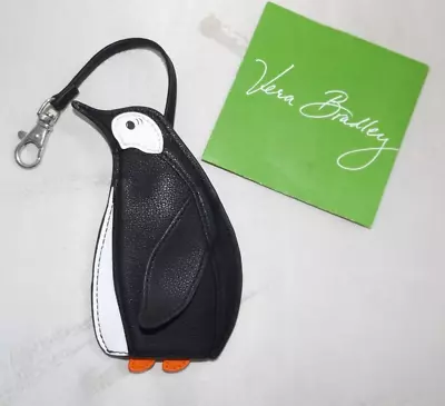 VERA BRADLEY Luggage Pull Out ID Tag - Faux Leather Large Penguin - New W/o Tag • $35