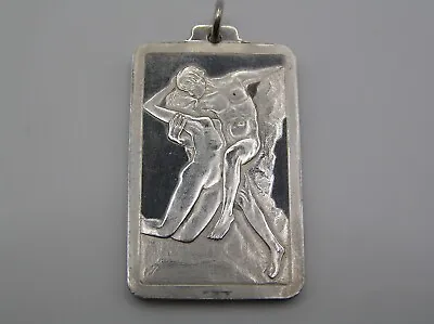 Very Unusual Silver Plated Medical Alert Dog Tag Pendant Lovers Entwined Design • £0.99