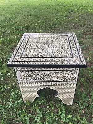 Moroccan Egyptian Hand Painted Square Table Coffee And Able End Table/Imports • $275.99