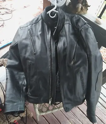 MINT Leather Works Motorcycle Jacket HEAVY LEATHER With Vents 46R(XL) • $89