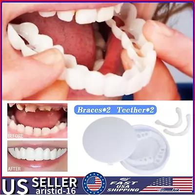 Smile Snap On False Teeth Dental Veneers Denture UK Tooth Cover Upper & Bottom. • $3.88