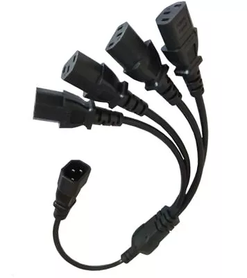 IEC320 C14 To 4 X C13 Power Splitter Extension Cable 10A 250V • £11.99