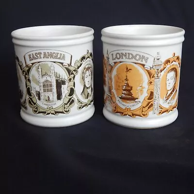 2 Denby Stoneware Mugs Regions And Counties East Anglia / London • £6