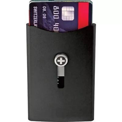 Wagner Super Slim Wallet Jet Black Holds 5 Cards Locks Securely Durable Easy • $44.79