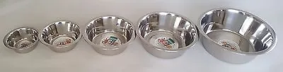 £2.69 • Buy Bowl Of Stainless Steel Animal Feeding Food Dish Water Dog Pet Cat Puppy Doggy