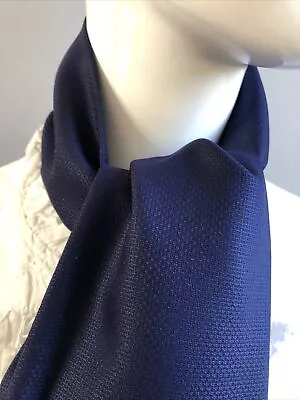 £6.99 • Buy Cravat Handmade Blue Slim 100% Wool Fab Skinny Scarf Wool 4.5”Handmade Imperfect