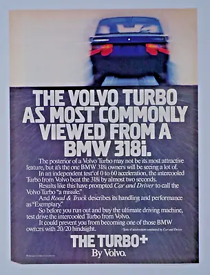 1984 Volvo Turbo + Vintage Original Print Ad 8.5 X 11  • $6.95