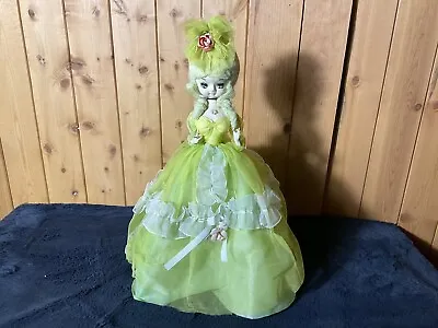 Vintage Big Eye Doll Made In Korea Lime Green Dress 16” • $30