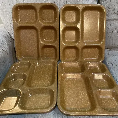 Set Of 4 US Bolta Halsey Military Melamine 5 Part Trays Mess Hall 1953 • $42