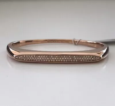 Nwt Michael Kors Rose Gold Tone Fashion Tribal Pave Hinged Bangle Bracelet • $49.99