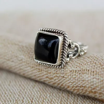 Black Onyx Gemstone 925 Sterling Silver Ring Mother's Day Jewelry All Size EM-45 • $15.39