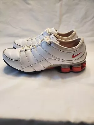 Nike Shox Heritage White Leather And Pink Swoosh Womens Size 8 Vintage Shoe • $39.50