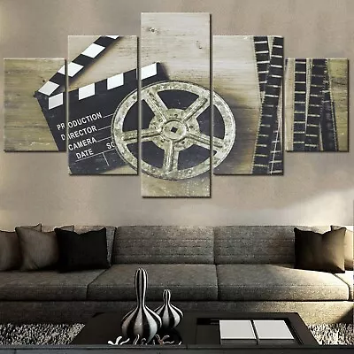 Movie Theater Decor Black And White Pictures Metal Film Reel Paintings For Li... • $107.58
