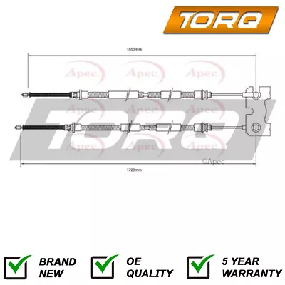 Hand Brake Cable Rear Torq Fits Ford Escort 1.3 1.4 1.6 1.8 D TD 95AB2A603AE • $47.24