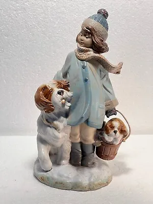 New In Box LLADRO 2517 Winter Wind # 01012517 Girl With Dog - NEVER DISPLAYED • $449.99