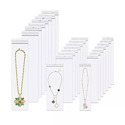 Long Jewelery Plastic Bags Clear Zipper Reclosable Necklace Bags With Hang Hole • $9.13