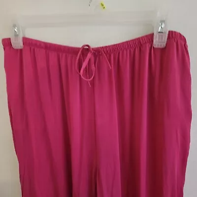 NWOT Victoria's Secret 100% Washable SILK Lounge  Pants Hot Pink Medium Pockets  • $29.99