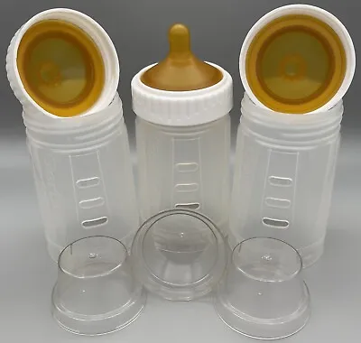 Three Gerber Baby Bottles 4oz Disposable Drop-in Style Latex Nipple/New/Vintage • $19.95