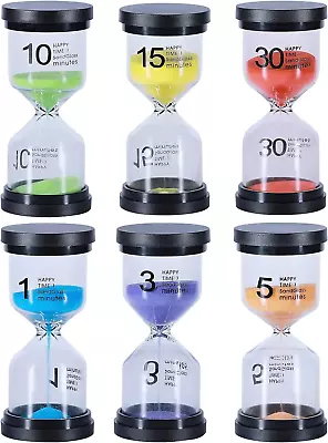 Sand Timers For Kids Hourglass Timer 1/3/5/10/15/30 Minutes Plastic Sand Clock • $24.85