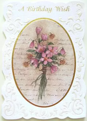  Wishing You A Bouquet Of Life's Sweetest Blessings  BIRTHDAY CARD Antique Style • $4.95
