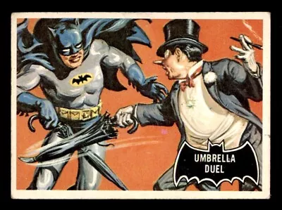 1966 Topps Batman Black Bat #23 Umbrella Duel VG *f1 • $6