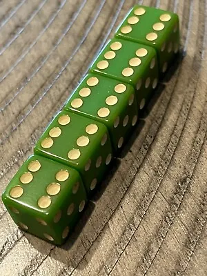 Old Beautiful Green Bakelite 5 Die Dice 1/2  Set 022524eB@ • $35