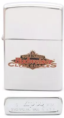 $59.95 • Buy Budweiser Clydesdale World Famous Banner Polished Chrome Zippo Lighter