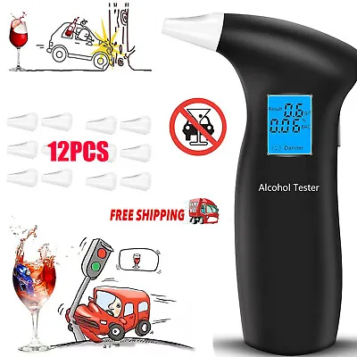 £9.99 • Buy Police Digital Breath Alcohol Analyzer Tester LCD Breathalyzer Test Detector Kit