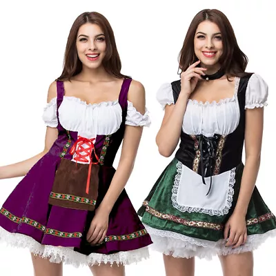 Oktoberfest Costume German Bavarian Dirndl Beer Maid Fancy Dress • £19.98