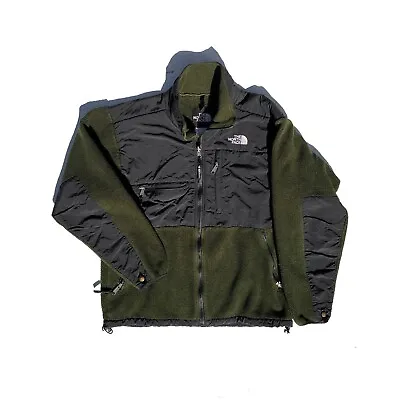 $58 • Buy Vtg The North Face Denali Fleece Jacket Coat Black / Green Mens Medium