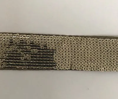 £2.50 • Buy INDIAN TINY ANTIQUE GOLD SEQUIN RIBBON TRIM LACE 1 In. WIDE- SOLD By METRE