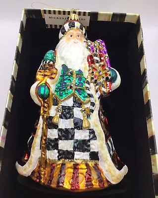 Mackenzie Childs Glass Ornament - Filigree Santa • $155