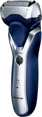 Panasonic Rechargeable 3-Blade Electric Cordless Wet/Dry Men's Shaver Blue/Silv • $189.54