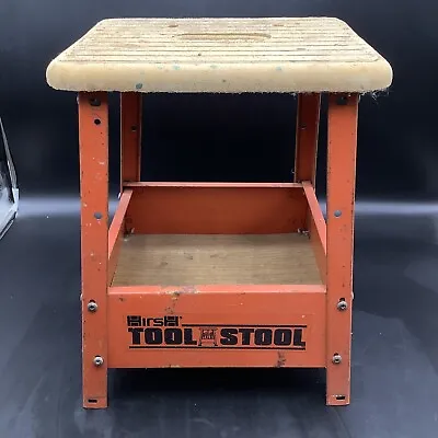 Vintage HIRSH Tote Stool Orange Design • $58.90